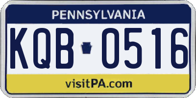 PA license plate KQB0516