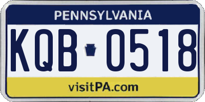 PA license plate KQB0518