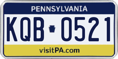 PA license plate KQB0521