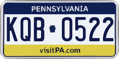 PA license plate KQB0522