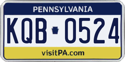 PA license plate KQB0524