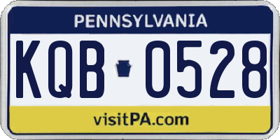 PA license plate KQB0528