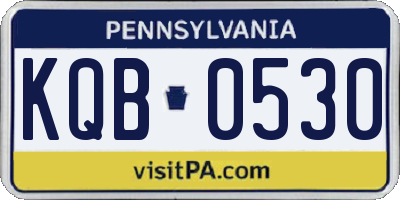 PA license plate KQB0530