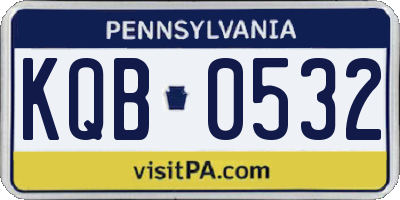 PA license plate KQB0532