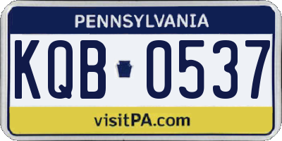 PA license plate KQB0537