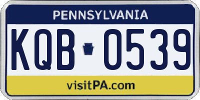 PA license plate KQB0539
