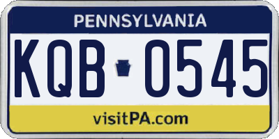 PA license plate KQB0545