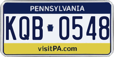 PA license plate KQB0548