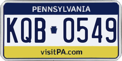 PA license plate KQB0549