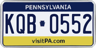PA license plate KQB0552