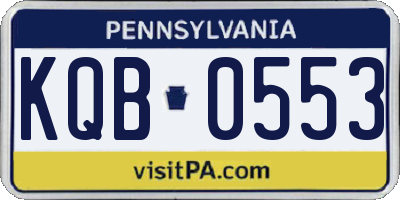 PA license plate KQB0553