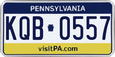 PA license plate KQB0557