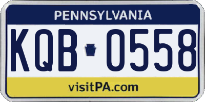 PA license plate KQB0558