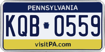 PA license plate KQB0559