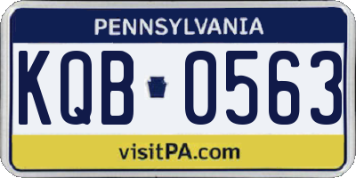 PA license plate KQB0563