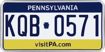 PA license plate KQB0571