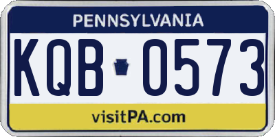 PA license plate KQB0573