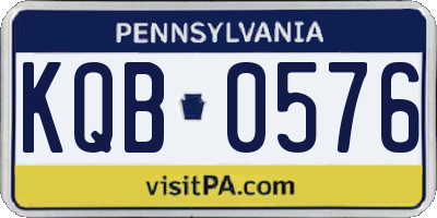 PA license plate KQB0576