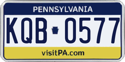 PA license plate KQB0577