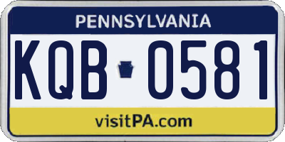 PA license plate KQB0581
