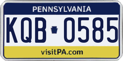PA license plate KQB0585