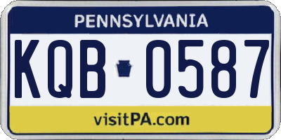 PA license plate KQB0587