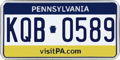 PA license plate KQB0589