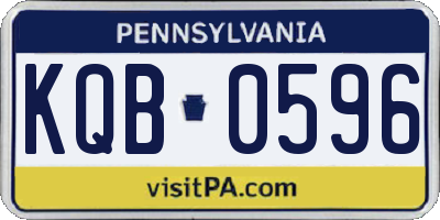 PA license plate KQB0596