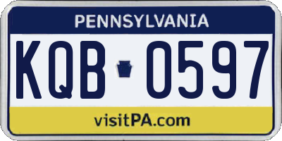 PA license plate KQB0597