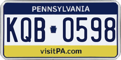 PA license plate KQB0598