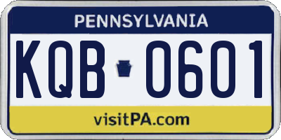PA license plate KQB0601