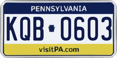 PA license plate KQB0603