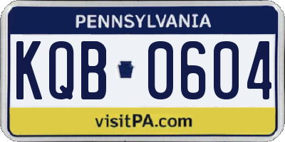 PA license plate KQB0604