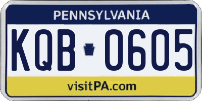 PA license plate KQB0605
