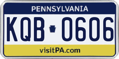 PA license plate KQB0606