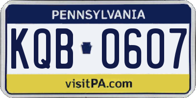 PA license plate KQB0607