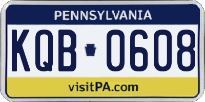 PA license plate KQB0608