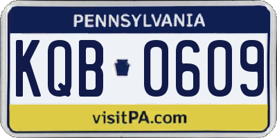 PA license plate KQB0609