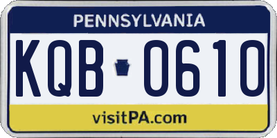 PA license plate KQB0610