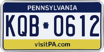 PA license plate KQB0612