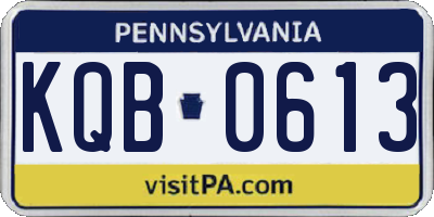 PA license plate KQB0613