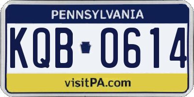 PA license plate KQB0614