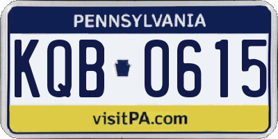 PA license plate KQB0615