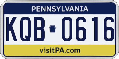 PA license plate KQB0616