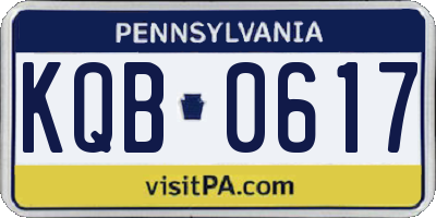 PA license plate KQB0617