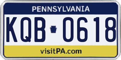 PA license plate KQB0618