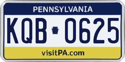 PA license plate KQB0625