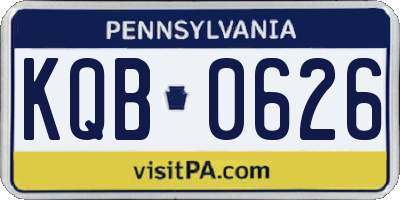 PA license plate KQB0626