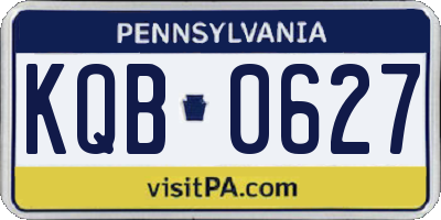 PA license plate KQB0627