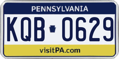 PA license plate KQB0629